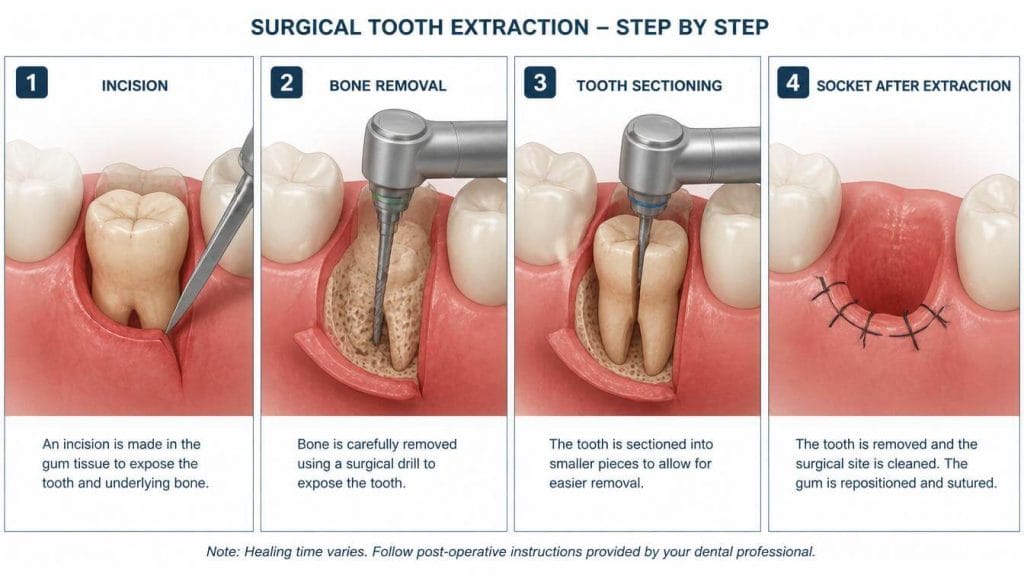 Incision and Bone Removal Steps