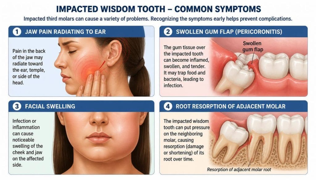impacted wisdom tooth symptoms